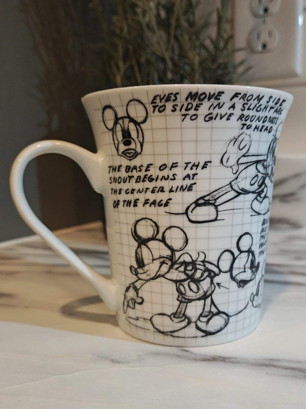 Disney Sketch Book Mickey Mouse & Pluto Character Construction Mugs – Set of 2 - Picture 5 of 14